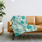 Green leaves pattern Throw Blanket Gallery Image 1