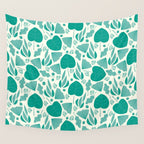 Green leaves pattern Wall Tapestry Gallery Image 4