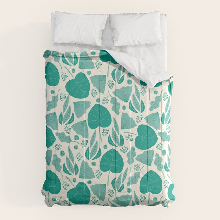 Green leaves pattern Comforter Gallery Image 1
