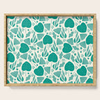 Green leaves pattern Serving Tray Gallery Image 1
