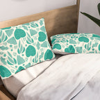Green leaves pattern Pillow Sham Gallery Image 2