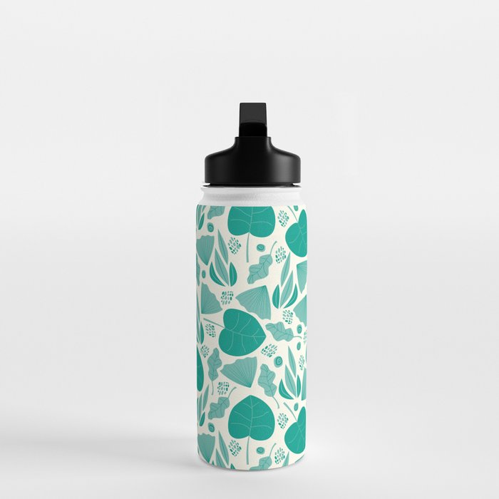 Green leaves pattern Water Bottle Gallery Image 3