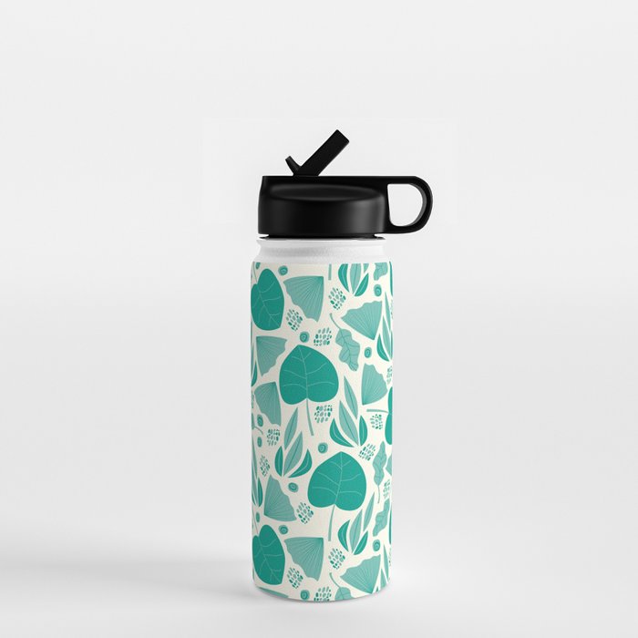 Green leaves pattern Water Bottle Gallery Image 1