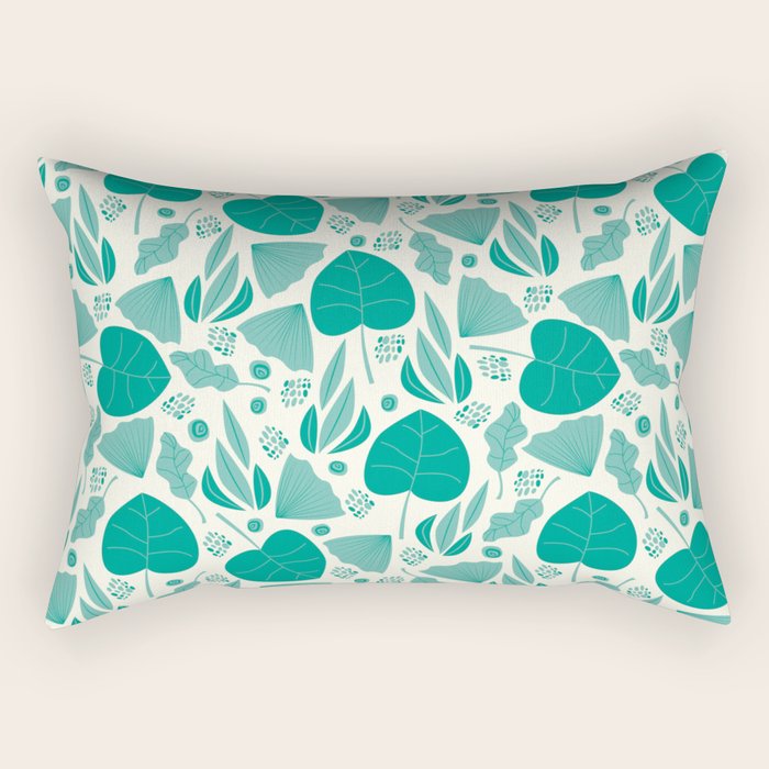 Green leaves pattern Rectangular Pillow Gallery Image 2