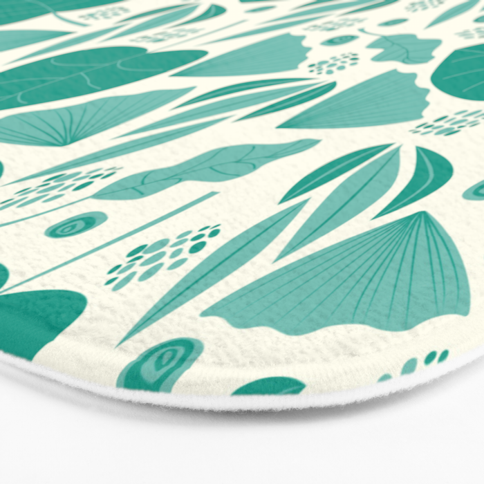 Green leaves pattern Bath Mat Gallery Image 3