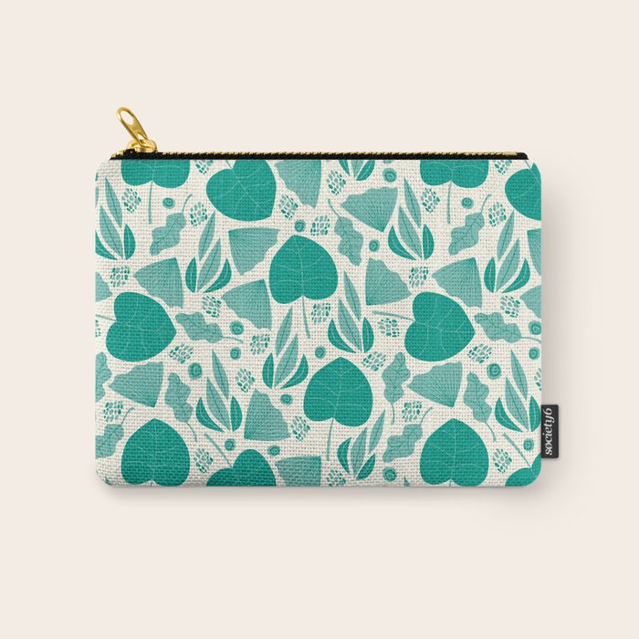 Green leaves pattern Carry All Pouch Gallery Image 1