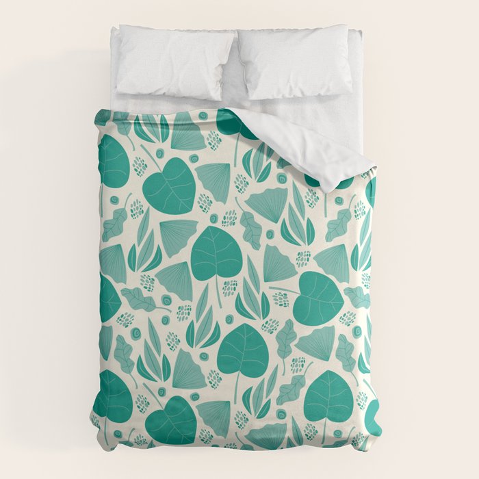 Green leaves pattern Duvet Cover Gallery Image 6