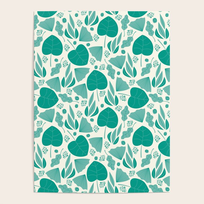 Green leaves pattern Poster Gallery Image 4