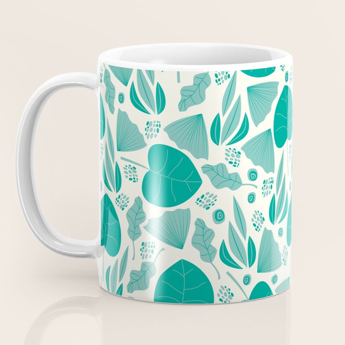 Green leaves pattern Coffee Mug Gallery Image 3