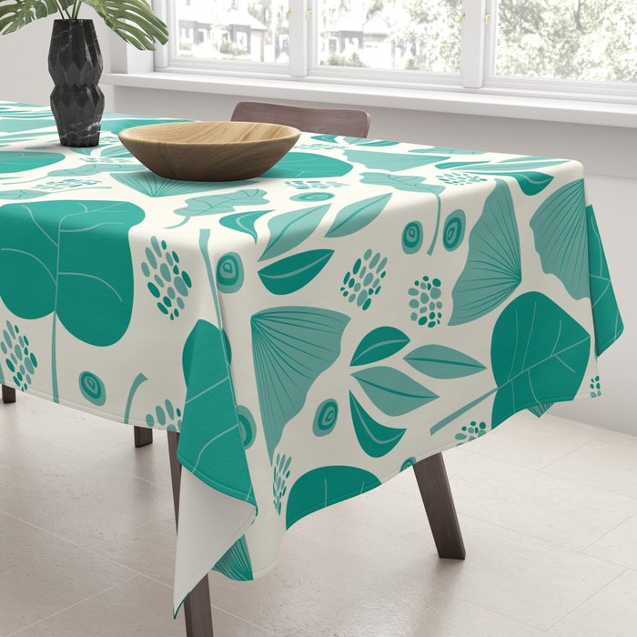 Green leaves pattern Tablecloth Gallery Image 3