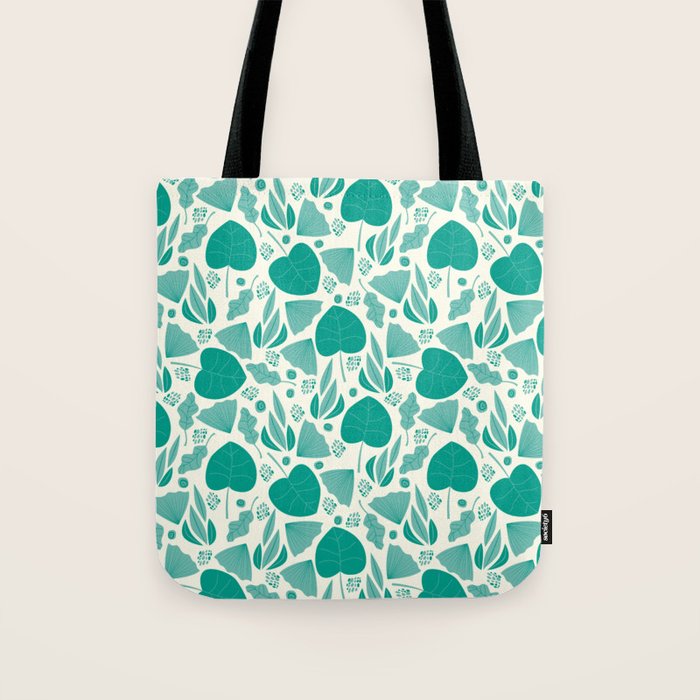 Green leaves pattern Tote Bag Gallery Image 1