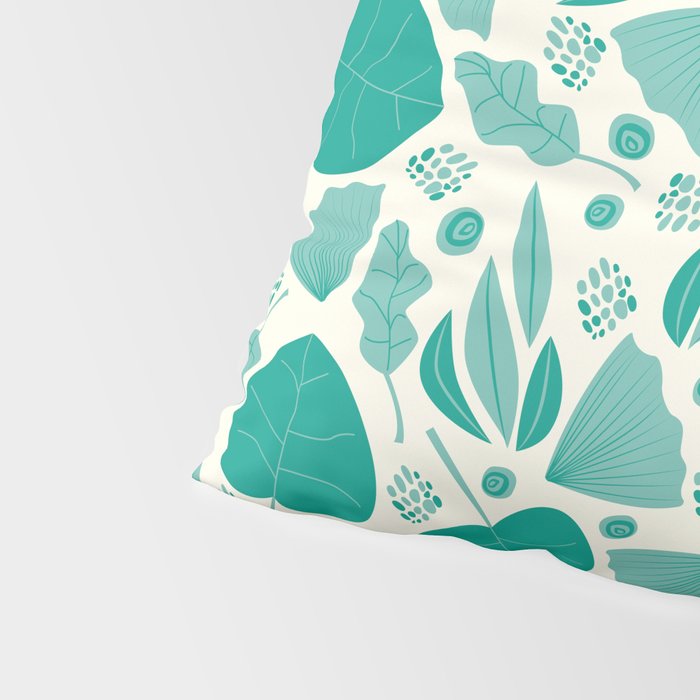 Green leaves pattern Pillow Sham Gallery Image 4