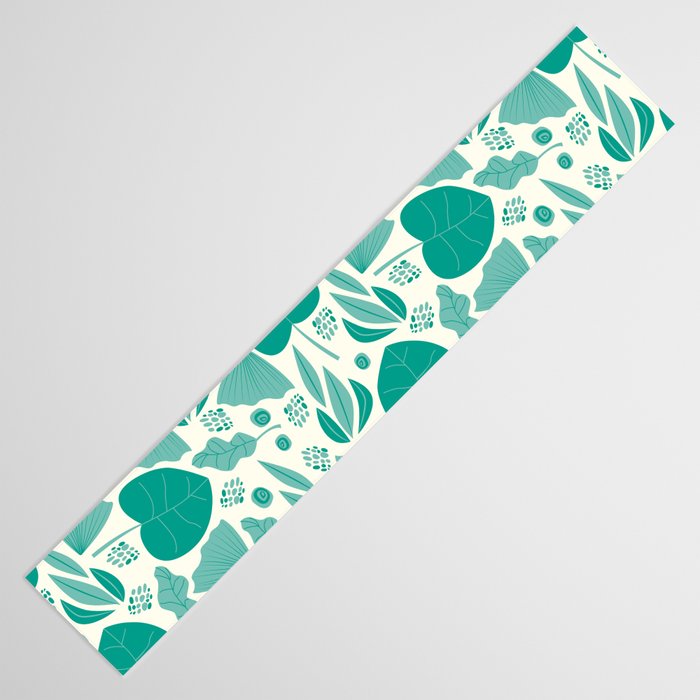 Green leaves pattern Table Runner Gallery Image 3