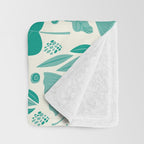 Green leaves pattern Throw Blanket Gallery Image 3