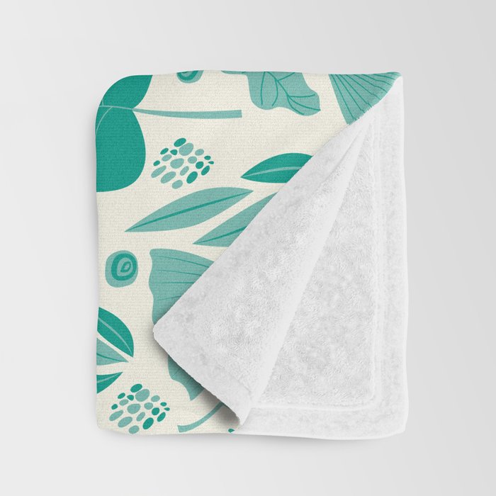 Green leaves pattern Throw Blanket Gallery Image 3