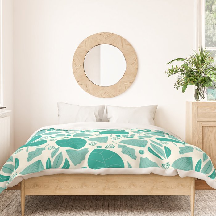 Green leaves pattern Duvet Cover Gallery Image 3