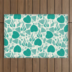 Green leaves pattern Outdoor Rug Gallery Image 1