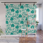 Green leaves pattern Wall Mural Gallery Image 1