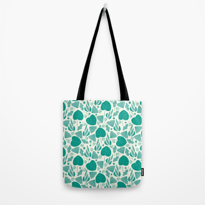 Green leaves pattern Tote Bag Gallery Image 2