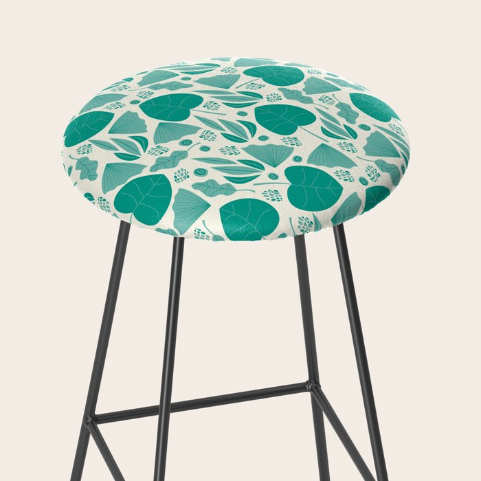 Green leaves pattern Stool Gallery Image 2