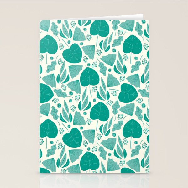 Green leaves pattern Stationery Card Gallery Image 2
