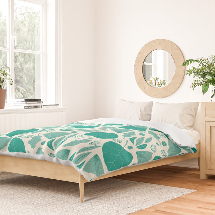 Green leaves pattern Duvet Cover Gallery Image 2