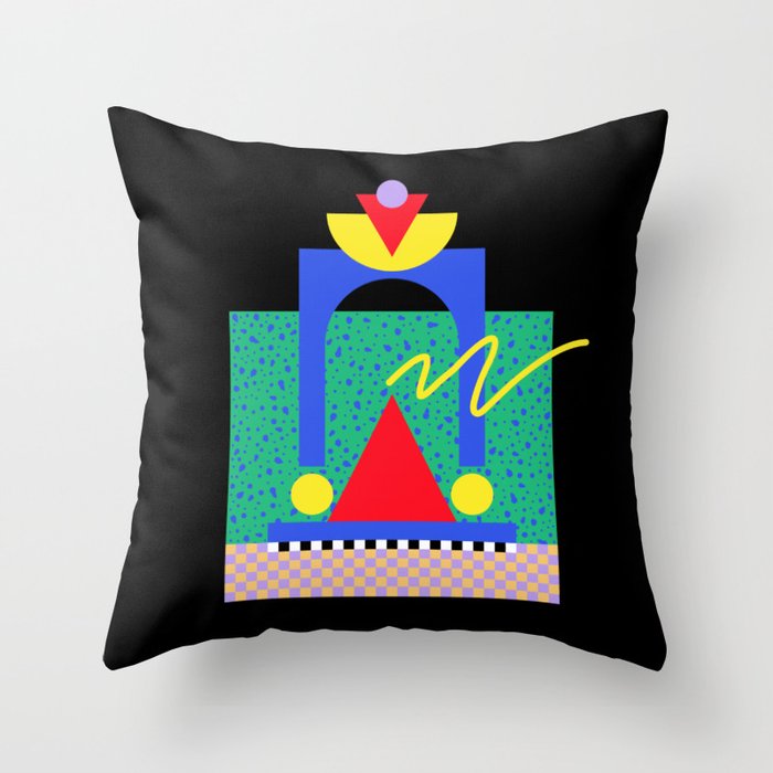 Memphis pattern 90 - 80s / 90s Retro Throw Pillow Gallery Image 6