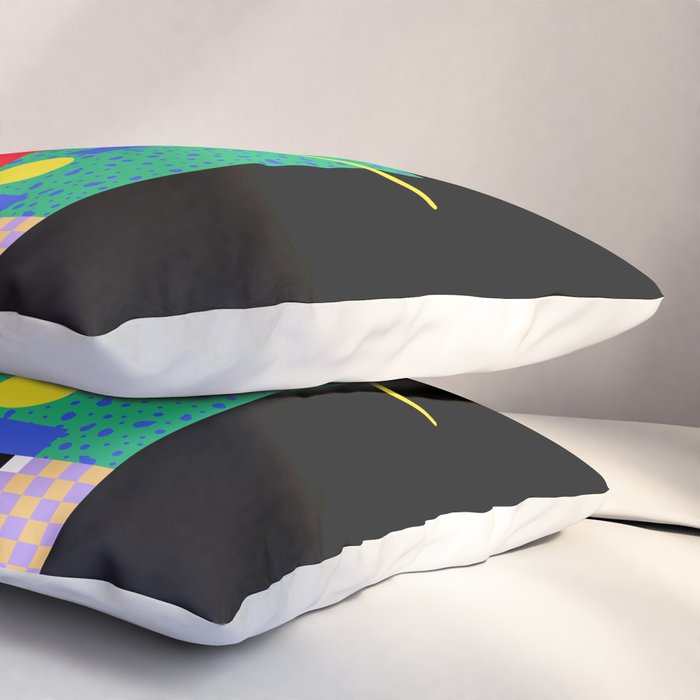 Memphis pattern 90 - 80s / 90s Retro Pillow Sham Gallery Image 3