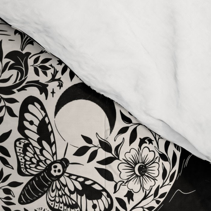 Celestial Unicorn Damask Cream & Black Comforter Gallery Image 4