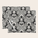Celestial Unicorn Damask Cream & Black Placemat Gallery Image 1