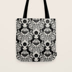 Celestial Unicorn Damask Cream & Black Tote Bag Gallery Image 1