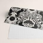 Celestial Unicorn Damask Cream & Black Wrapping Paper Gallery Image 2