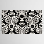 Celestial Unicorn Damask Cream & Black Tablecloth Gallery Image 2