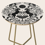 Celestial Unicorn Damask Cream & Black Side Table Gallery Image 2