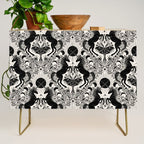 Celestial Unicorn Damask Cream & Black Credenza Gallery Image 1