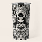 Celestial Unicorn Damask Cream & Black Travel Mug Gallery Image 1