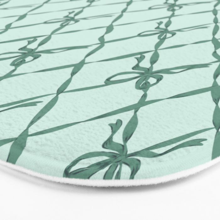 Green Trellis Ribbon Bows Bath Mat Gallery Image 3