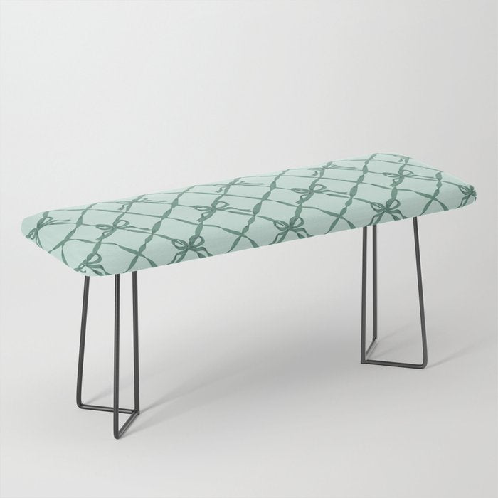 Green Trellis Ribbon Bows Bench Gallery Image 1