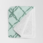 Green Trellis Ribbon Bows Throw Blanket Gallery Image 3