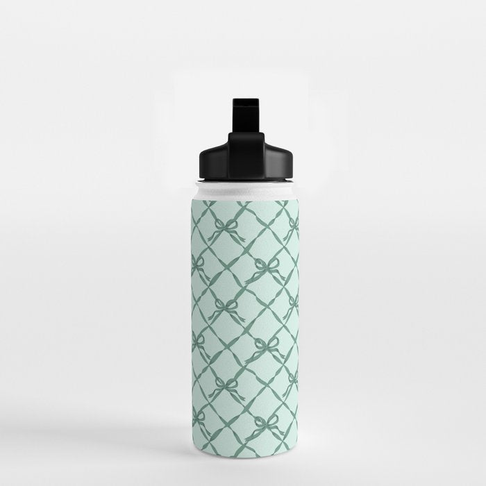 Green Trellis Ribbon Bows Water Bottle Gallery Image 2