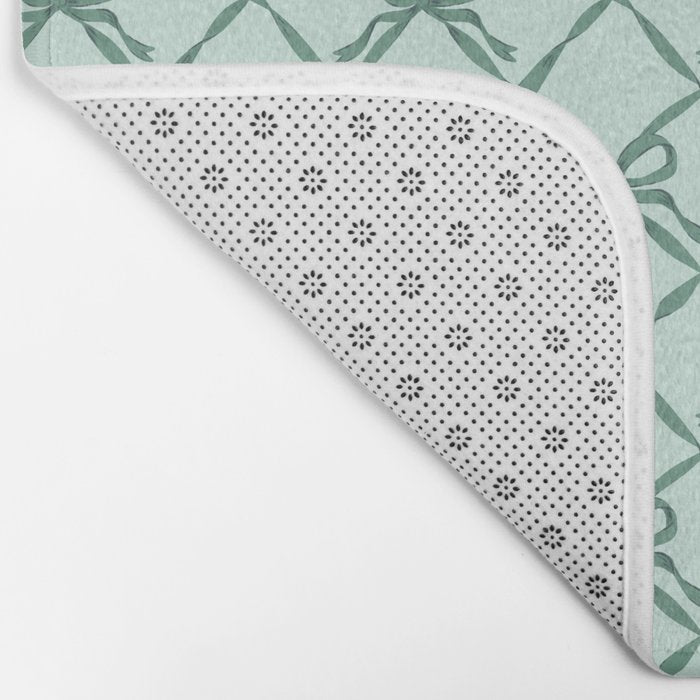Green Trellis Ribbon Bows Bath Mat Gallery Image 2