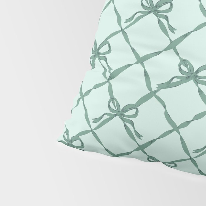 Green Trellis Ribbon Bows Pillow Sham Gallery Image 4