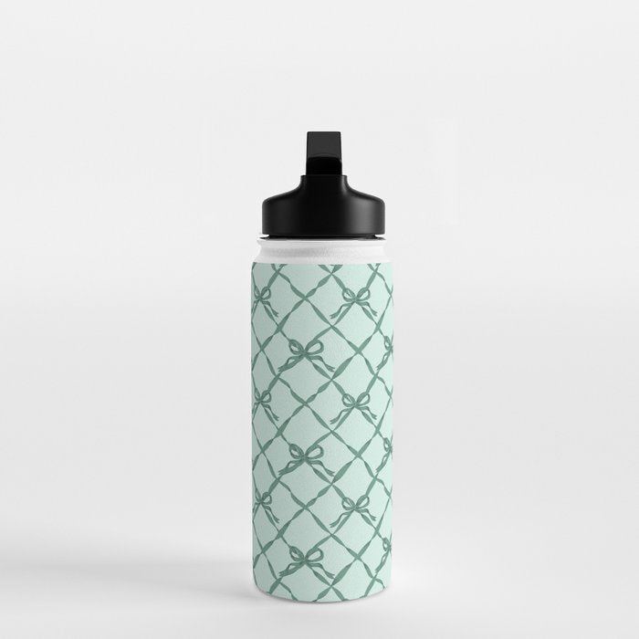 Green Trellis Ribbon Bows Water Bottle Gallery Image 3