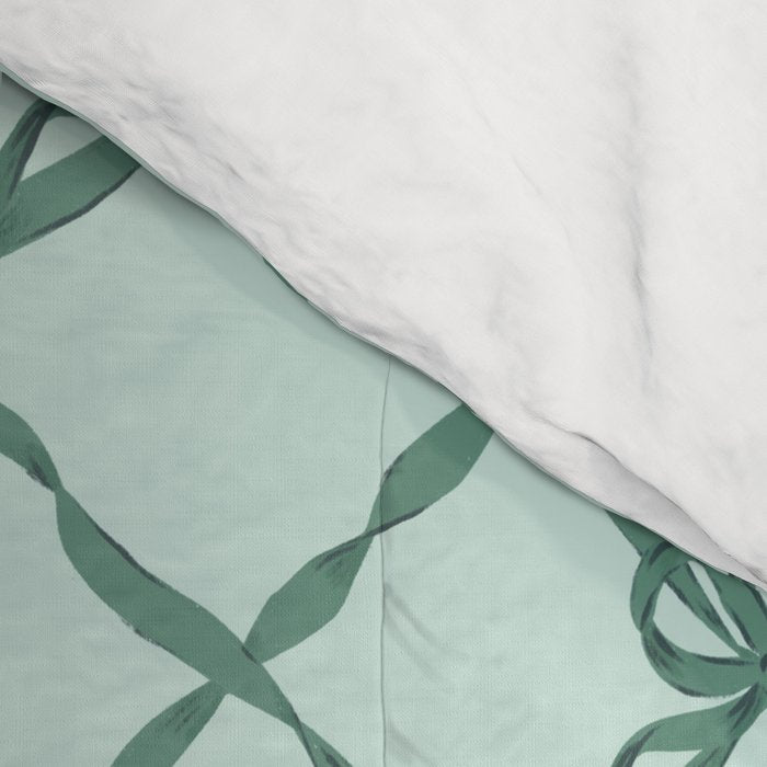 Green Trellis Ribbon Bows Comforter Gallery Image 4