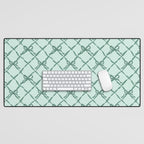 Green Trellis Ribbon Bows Desk Mat Gallery Image 1