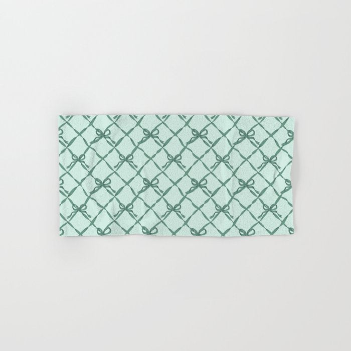 Green Trellis Ribbon Bows Bath Towel Gallery Image 1