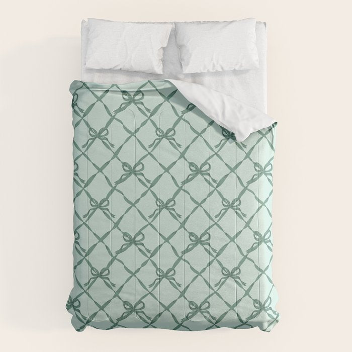 Green Trellis Ribbon Bows Comforter Gallery Image 6