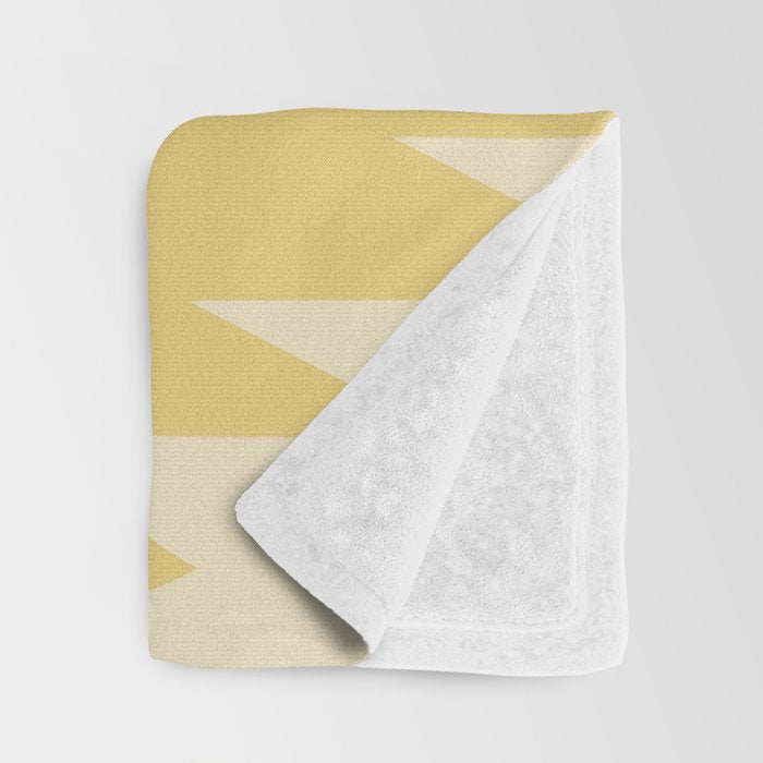 Geometric Southwestern Minimalism - Bright Golden Yellow Throw Blanket Gallery Image 3