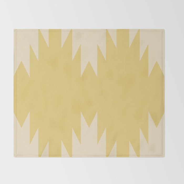 Geometric Southwestern Minimalism - Bright Golden Yellow Throw Blanket Gallery Image 2