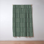 Arrow Lines Pattern in Forest Sage Green 2 Window Curtain Gallery Image 3